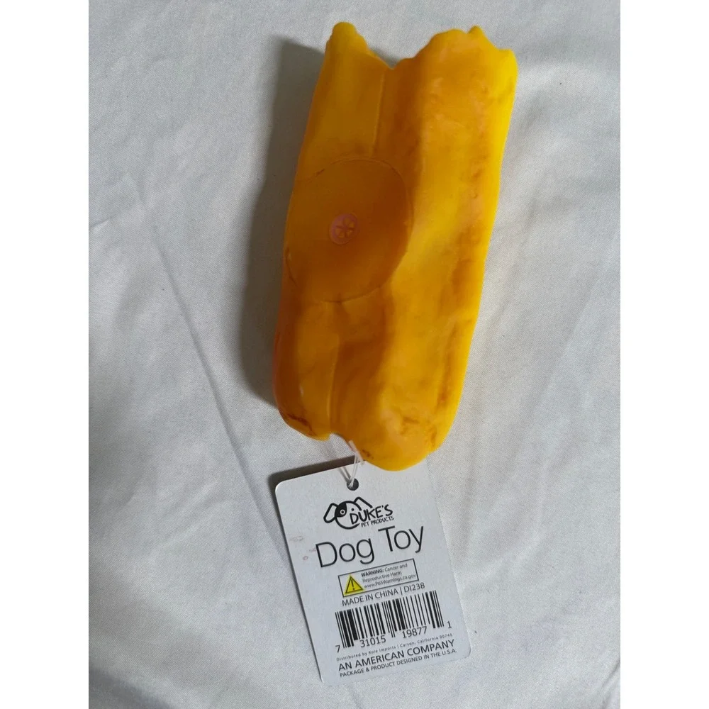 Duke's Pet Products Squeaky Hot Dog Toy Vinyl Dog Chew Toy DI238 New - Picture 3 of 5